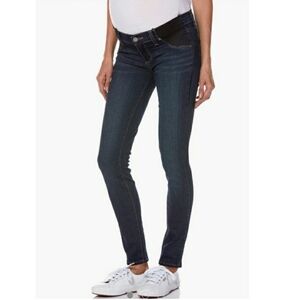 Paige Verdugo Maternity Nottingham Med Wash Skinny Jeans w/Elastic Suppo…